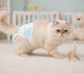 cat using diaper
