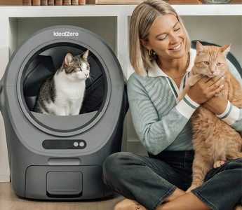 cat parent with her cats