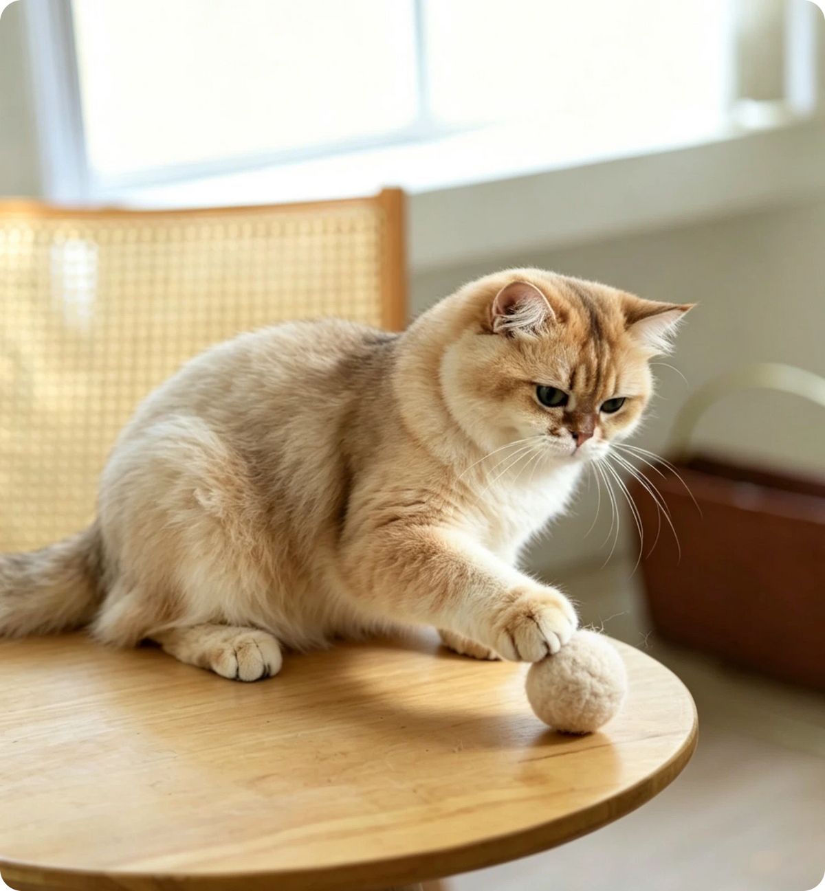 cat play ball